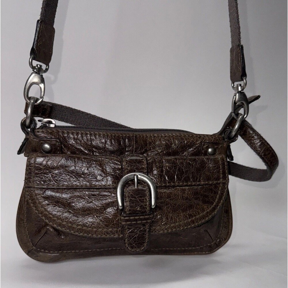 FOSSIL Brown Leather LIZETTE Crossbody Shoulder Small Vintage Distressed Nice